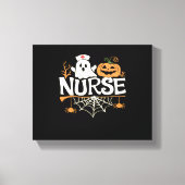 Grappige Verpleegster Halloween Ghost Design Essen Canvas Afdruk (Voorkant)