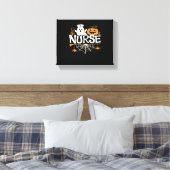 Grappige Verpleegster Halloween Ghost Design Essen Canvas Afdruk (Insitu (Slaapkamer))