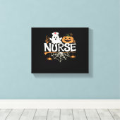 Grappige Verpleegster Halloween Ghost Design Essen Canvas Afdruk (Insitu (Houten vloer))