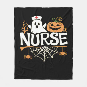 Grappige Verpleegster Halloween Ghost Design Essen Fleece Deken