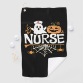 Grappige Verpleegster Halloween Ghost Design Essen Golfhanddoek (Insitu)