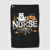 Grappige Verpleegster Halloween Ghost Design Essen Golfhanddoek (Voorkant)