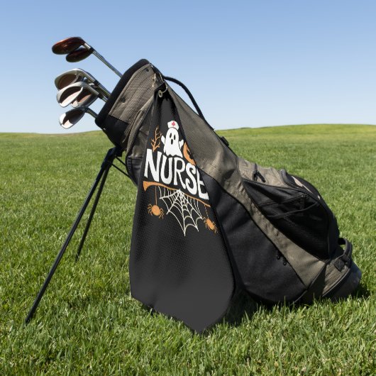 Grappige Verpleegster Halloween Ghost Design Essen Golfhanddoek (Groen)