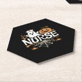Grappige Verpleegster Halloween Ghost Design Essen Kartonnen Onderzetters (Schuin)