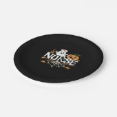 Grappige Verpleegster Halloween Ghost Design Essen Papieren Bordje (Gekanteld)