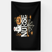 Grappige Verpleegster Halloween Ghost Design Essen Spandoek (Verticaal)