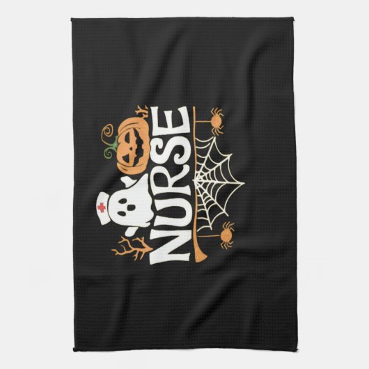 Grappige Verpleegster Halloween Ghost Design Essen Theedoek (Verticaal)