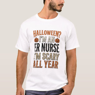 Grappige verpleegster Halloween griezelig hele jaa T-shirt