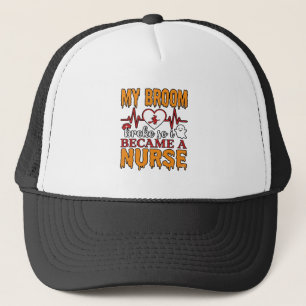Grappige Verpleegster Halloween Mijn Bezem Brak Vi Trucker Pet