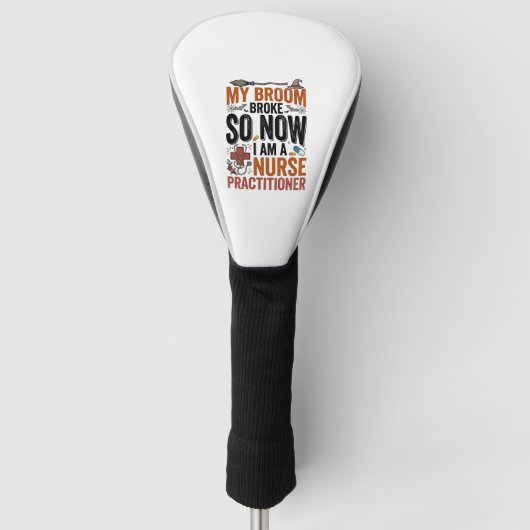Grappige verpleegster heks Halloween ontwerp_1 Golfheadcover (Voorkant)