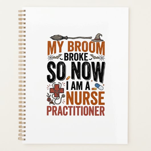 Grappige verpleegster heks Halloween ontwerp_1 Planner (Voorkant)