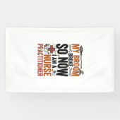 Grappige verpleegster heks Halloween-ontwerp_1 Spandoek (Horizontaal)