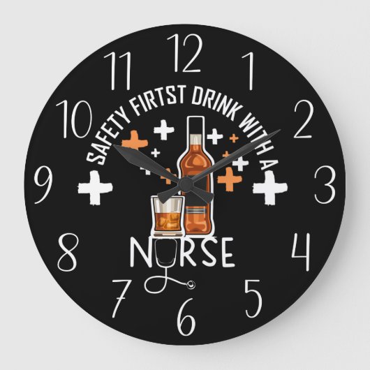 Grappige Verpleegster home bar woord kunst Grote Klok (Voorkant)