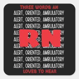 Grappige verpleegster houdt van-alert, georiënteer vierkante sticker