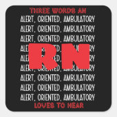 Grappige verpleegster houdt van-alert, georiënteer vierkante sticker (Voorkant)