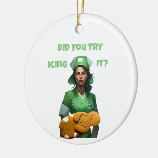Grappige Verpleegster Icing It Thunder_Cove Keramisch Ornament (Links)