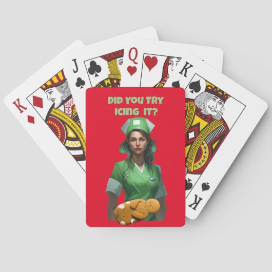 Grappige Verpleegster Icing It Thunder_Cove Pokerkaarten (Achterkant)