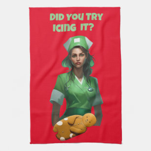 Grappige Verpleegster Icing It Thunder_Cove Theedoek