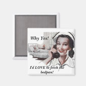 Grappige  verpleegster in een retro ziekenhuis magneet (Voorkant / Achterkant)