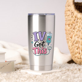 Grappige Verpleegster IV Ik Heb Deze Knop Geïsoleerde Drinkbeker