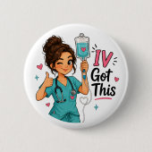 Grappige Verpleegster IV Ik Regel Het Ronde Button 5,7 Cm (Voorkant)
