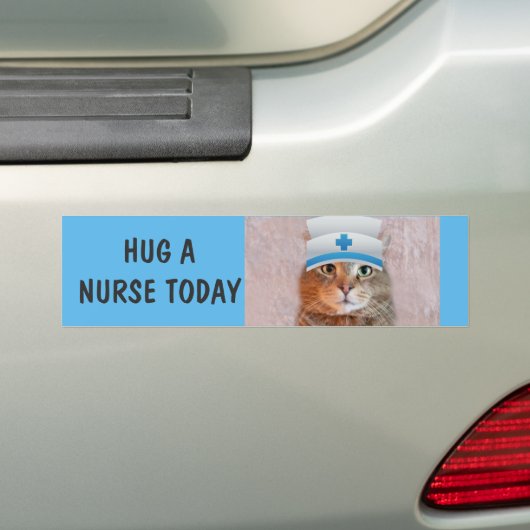 Grappige Verpleegster Kat Bumpersticker (Op auto)