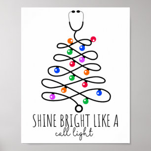 Grappige verpleegster kerst glanzen helder als een poster