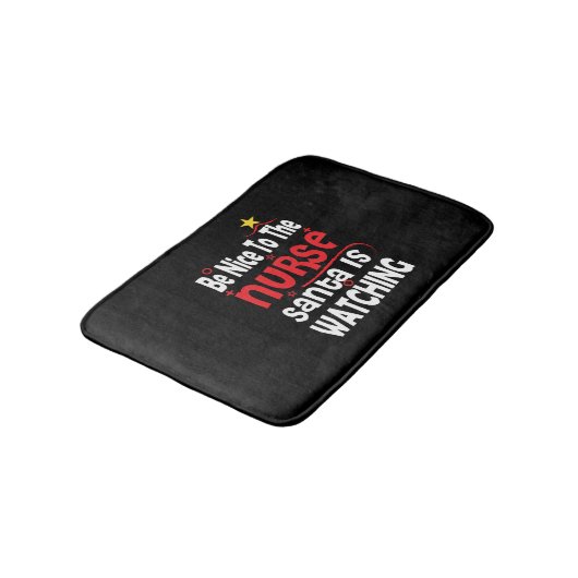 Grappige verpleegster kerst, wees aardig tegen de  badmat (Gekanteld)