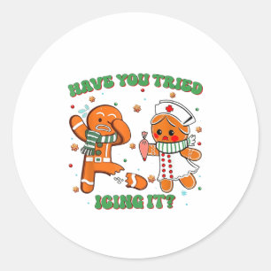 Grappige Verpleegster Kerstmis, Heb je het al gepr Ronde Sticker
