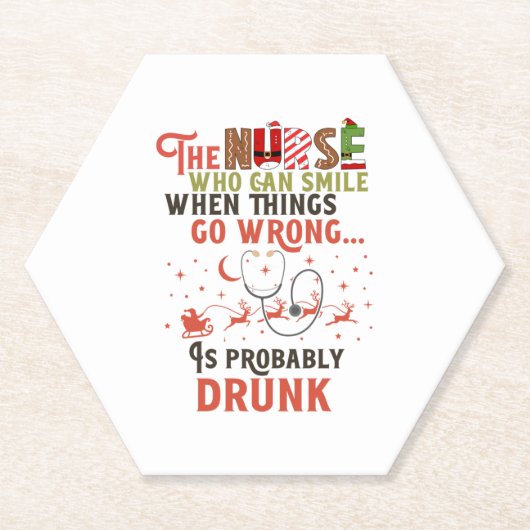 Grappige Verpleegster Kerstmis Pun Quote Hilarisch Kartonnen Onderzetters (Voorkant)