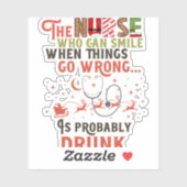 Grappige Verpleegster Kerstmis Pun Quote Hilarisch Sticker (Vel)