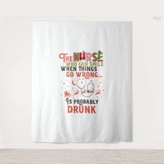 Grappige Verpleegster Kerstmis Pun Quote Hilarisch Wandkleed