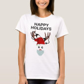 Grappige Verpleegster Kerstmis rendieren met steth T-shirt (Voorkant)