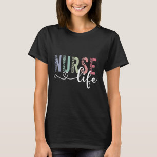 Grappige Verpleegster Life RN LPN CNA Retro Leopar T-shirt