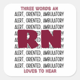 Grappige Verpleegster Loves-Alert, Georiënteerd, A Vierkante Sticker