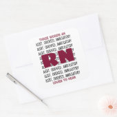 Grappige Verpleegster Loves-Alert, Georiënteerd, A Vierkante Sticker (Envelop)