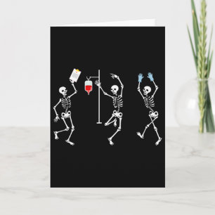 Grappige Verpleegster Skelet Halloween Skelet Kost Kaart