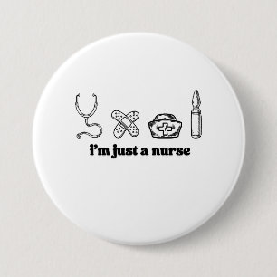 Grappige verpleegster spreuk medische lijn kunst o ronde button 7,6 cm