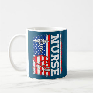 Grappige verpleegster stethoscoop USA Amerikaanse Koffiemok