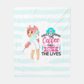 Grappige verpleegster tekst met grote injectienaal fleece deken (Voorkant)