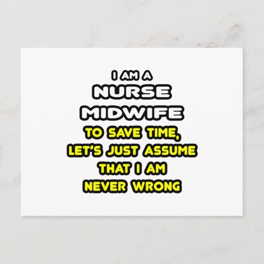 Grappige Verpleegster Verloskundige T-shirts en ge Briefkaart (Voorkant)