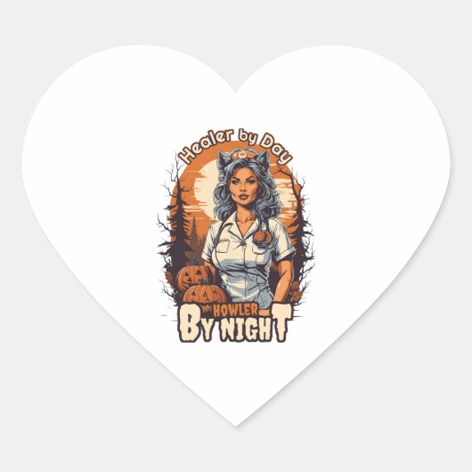 Grappige Verpleegster - Verpleegkundigen - Hallowe Hart Sticker (Voorkant)