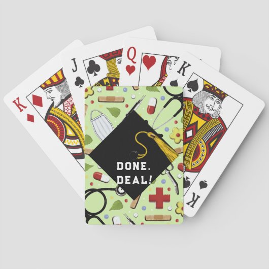 Grappige verpleegster verpleegstersschool afgestud pokerkaarten (Achterkant)
