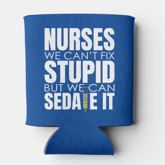 Grappige verpleegster, we kunnen niet dom passen blikjeskoeler (Achterkant)