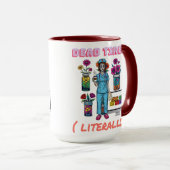 Grappige Verpleegster Zombie "Dead Tired Letterlij Mok (Voorkant rechts)