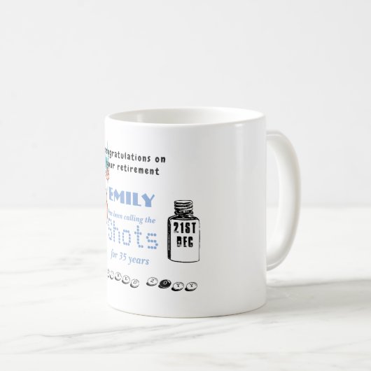 Grappige verpleegsters pensioen mok Gepersonalisee (Voorkant rechts)