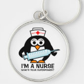 Grappige verpleging sleutelhanger met leuke pinguï (Voorkant)