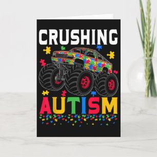 Grappige verpletterende autisme bewustzijn monster kaart