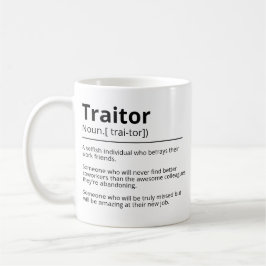 Grappige verrader gepersonaliseerde afscheid mok- koffiemok