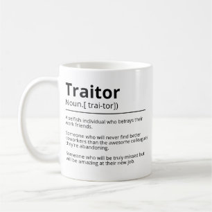 Grappige verrader gepersonaliseerde afscheid mok- koffiemok